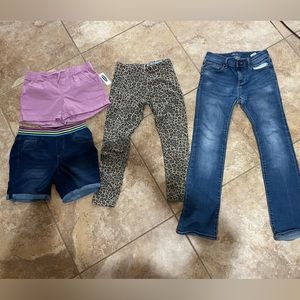 Lot of 2 long pants and 2 shorts size 10/12 little girl